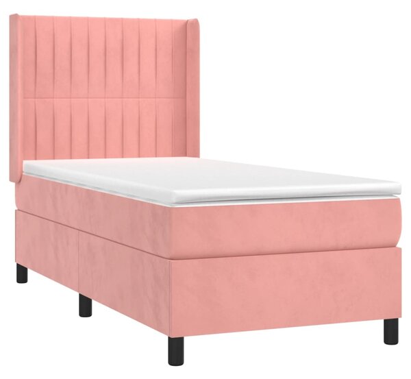 Box spring krevet s madracem ružičasti 80 x 200 cm baršunasti - Ružičasti / 80 x 200 cm