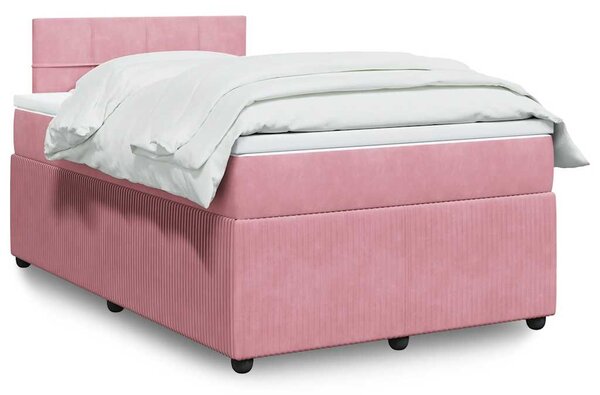 Box spring krevet s madracem ružičasti 120 x 200 cm baršunasti - Ružičasti / 120 x 200 cm