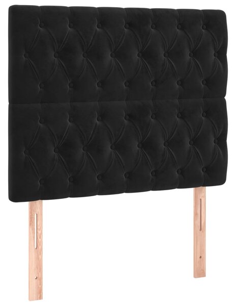 Box spring krevet s madracem crni 120 x 200 cm baršunasti - Crna / 120 x 200 cm