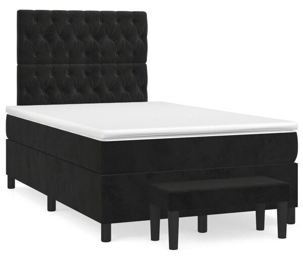 Box spring krevet s madracem crni 120 x 200 cm baršunasti - Crna / 120 x 200 cm