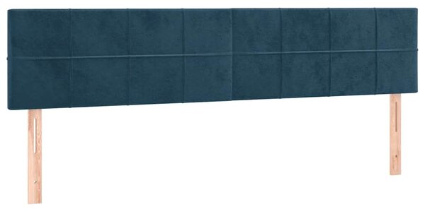 Krevet s oprugama i madracem tamnoplavi 200x200 cm baršunasti - Plava / 200 x 200 cm