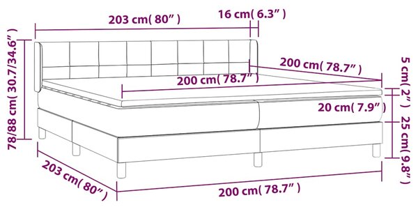Krevet s oprugama i madracem tamnoplavi 200x200 cm baršunasti - Plava / 200 x 200 cm