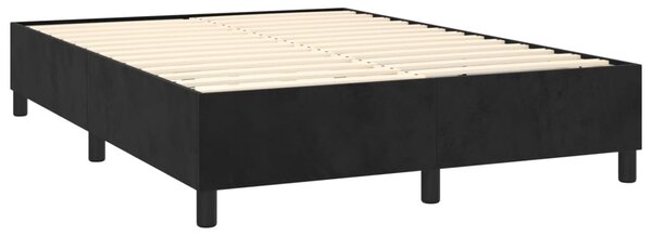 Krevet s oprugama i madracem crni 140 x 190 cm baršunasti - Crna / 140 x 190 cm