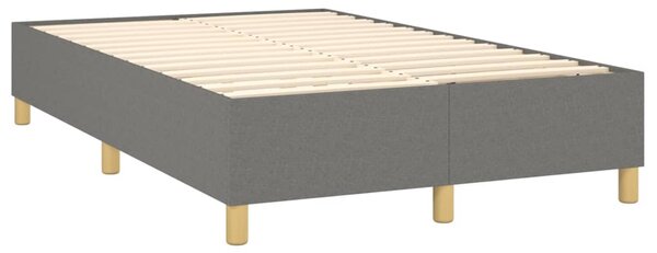 Krevet s oprugama i madracem tamnosivi 120 x 200 cm od tkanine - Siva / 120 x 200 cm