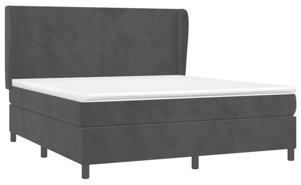Krevet s oprugama i madracem crni 180x200 cm baršunasti - Crna / 180 x 200 cm