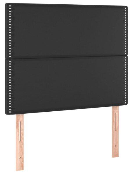 Krevet s oprugama i madracem crni 100x200 cm od umjetne kože - Crna / 100 x 200 cm