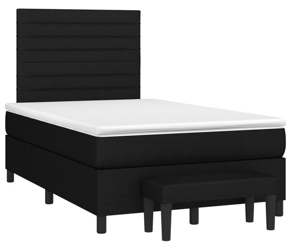 Krevet s oprugama i madracem crni 120 x 200cm od tkanine - Crna / 120 x 200 cm