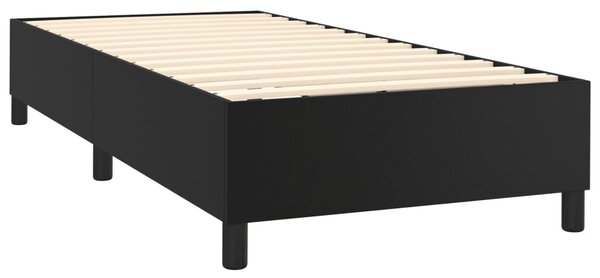 Krevet s oprugama i madracem crni 100x200 cm od umjetne kože - Crna / 100 x 200 cm