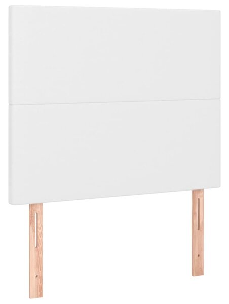 Krevet s oprugama i madracem bijeli 90 x 200 cm od umjetne kože - Bijela / 90 x 200 cm