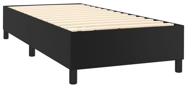 Krevet s oprugama i madracem crni 90x190 cm od umjetne kože - Crna / 90 x 190 cm