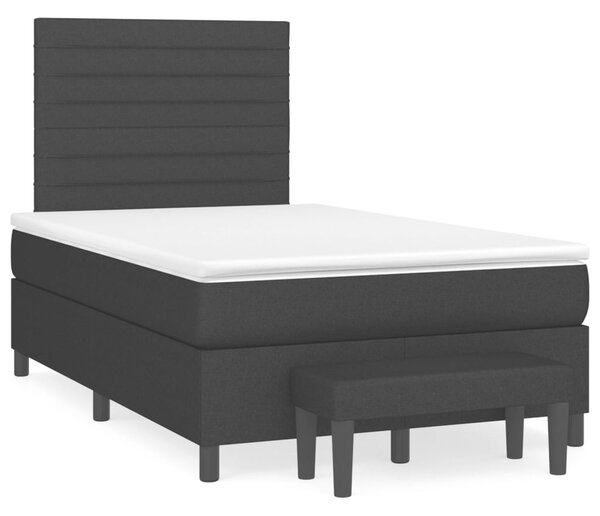 Krevet s oprugama i madracem crni 120 x 200cm od tkanine - Crna / 120 x 200 cm