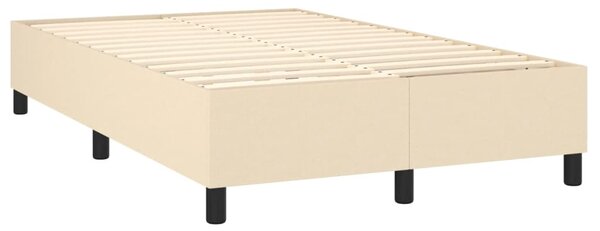 Krevet s oprugama i madracem krem 120 x 200 cm od tkanine - Krema / 120 x 200 cm