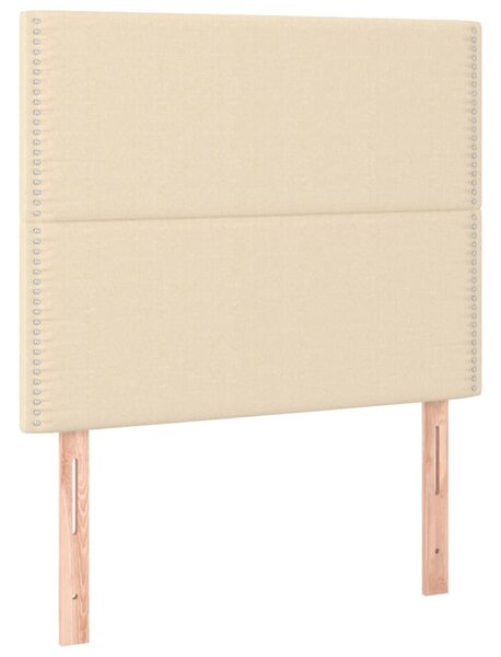 Krevet s oprugama i madracem krem 90 x 190 cm od tkanine - Krema / 90 x 190 cm