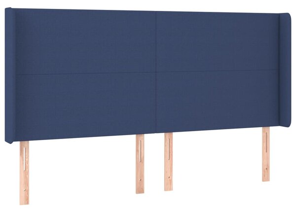 Krevet box spring s madracem LED plavi 160x200 cm od tkanine - Plava / 160 x 200 cm
