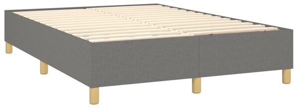 Krevet box spring s madracem LED tamnosivi 140x190 cm tkanina - Siva / 140 x 190 cm