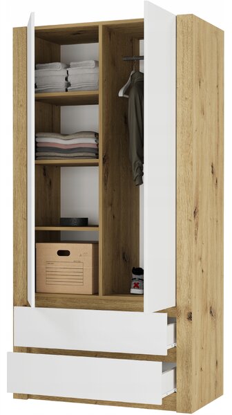 Zondo.hr Ormar za garderobu Briala (artisan + bijela). Akcija -15%. 1151187