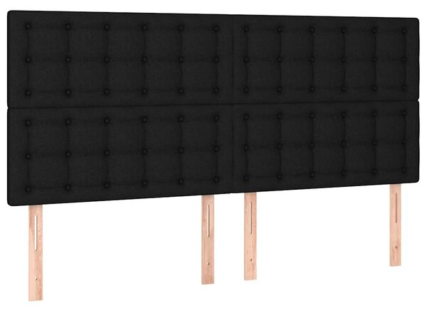 Krevet box spring s madracem LED crni 180x200 cm od tkanine - Crna / 180 x 200 cm