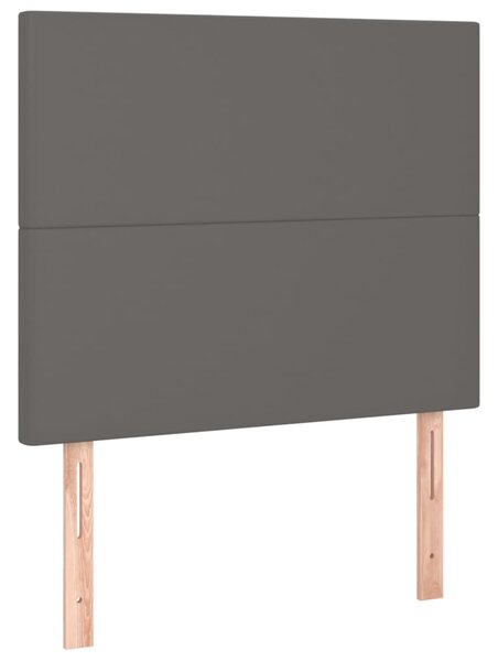 Krevet s oprugama i madracem sivi 90 x 200 cm od umjetne kože - Siva / 90 x 200 cm