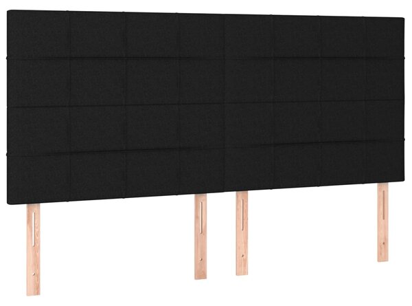 Krevet box spring s madracem LED crni 200x200 cm od tkanine - Crna / 200 x 200 cm