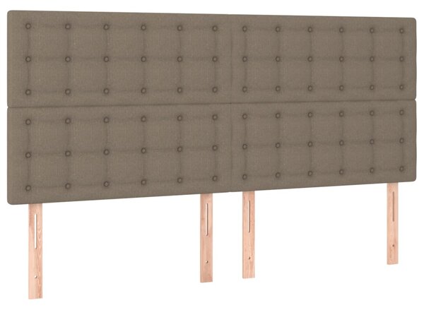 Krevet box spring s madracem LED smeđesivi 180x200 cm tkanina - Tupe / 180 x 200 cm