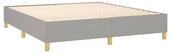 Krevet box spring s madracem LED svjetlosivi 160x200 cm tkanina - Siva / 160 x 200 cm