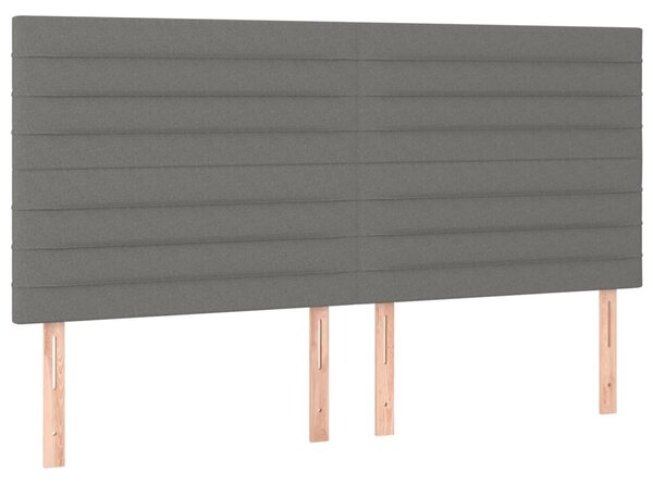 Krevet box spring s madracem LED tamnosivi 160x200 cm tkanina - Siva / 160 x 200 cm
