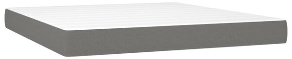 Krevet box spring s madracem LED tamnosivi 160x200 cm tkanina - Siva / 160 x 200 cm