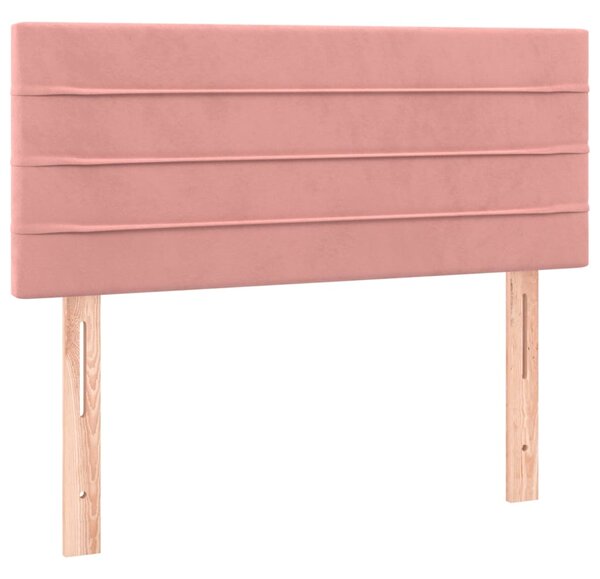 Box spring krevet s madracem ružičasti 90x200 cm baršunasti - Ružičasti / 90 x 200 cm