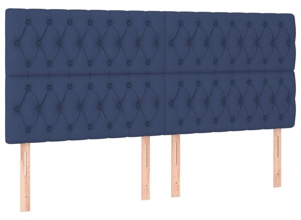 Krevet box spring s madracem LED plavi 180x200 cm od tkanine - Plava / 180 x 200 cm