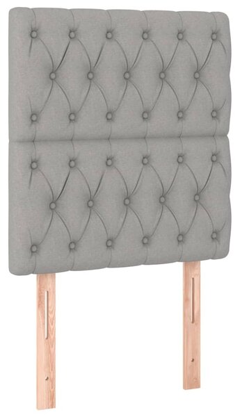 Krevet box spring s madracem LED svjetlosivi 80x200 cm tkanina - Siva / 80 x 200 cm