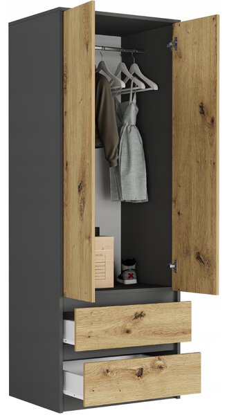 Ormar za garderobu Bragisa (antracit + artisan)