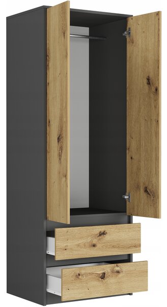 Ormar za garderobu Bragisa (antracit + artisan)