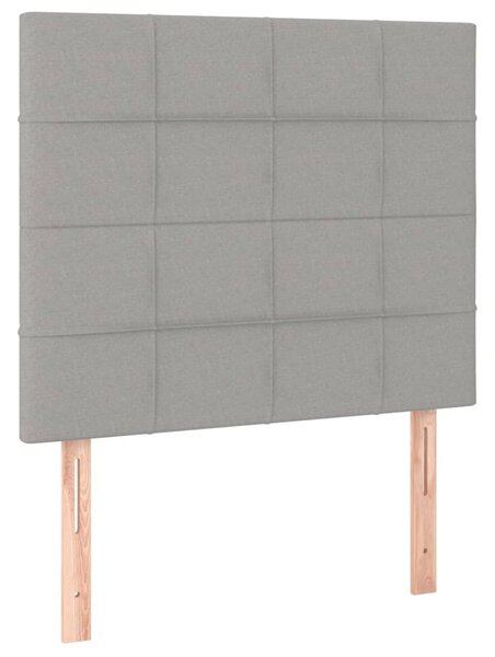 Krevet box spring s madracem LED svjetlosivi 120x200 cm tkanina - Siva / 120 x 200 cm