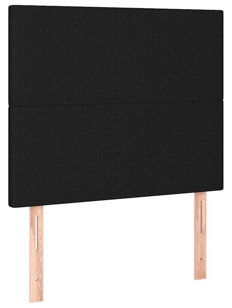 Krevet box spring s madracem LED crni 90x190 cm od tkanine - Crna / 90 x 190 cm