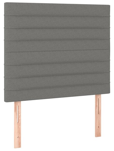 Krevet box spring s madracem LED tamnosivi 80 x 200 cm tkanina - Siva / 80 x 200 cm