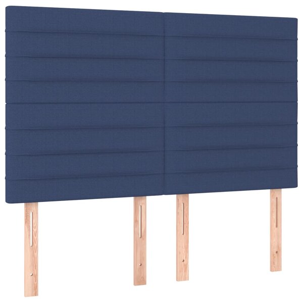 Krevet box spring s madracem LED plavi 140x190 cm od tkanine - Plava / 140 x 190 cm