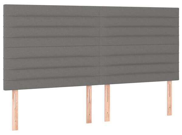 Krevet box spring s madracem LED tamnosivi 180x200 cm tkanina - Siva / 180 x 200 cm