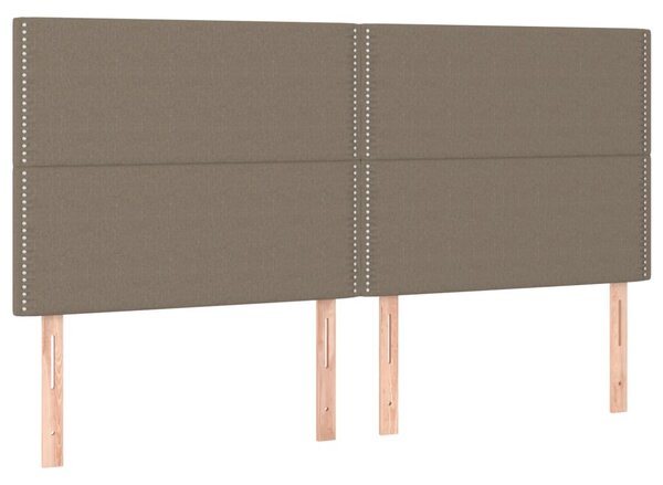 Krevet box spring s madracem LED smeđesivi 200x200 cm tkanina - Tupe / 200 x 200 cm