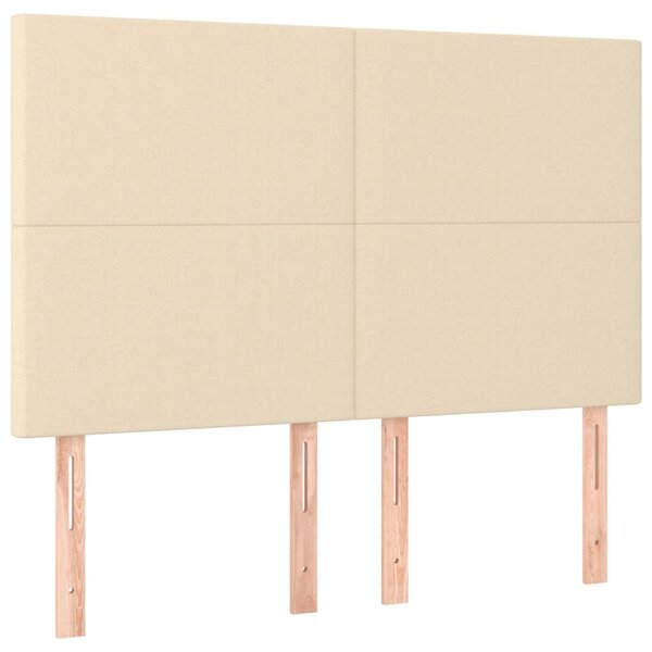 Krevet box spring s madracem LED krem 140x190 cm od tkanine - Krema / 140 x 190 cm