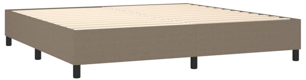 Krevet box spring s madracem LED smeđesivi 200x200 cm tkanina - Tupe / 200 x 200 cm