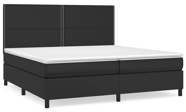 Krevet s oprugama i madracem crni 200x200 cm od umjetne kože - Crna / 200 x 200 cm