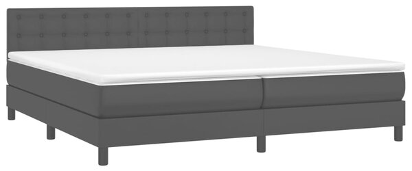 Krevet s oprugama i madracem crni 200x200 cm od umjetne kože - Crna / 200 x 200 cm