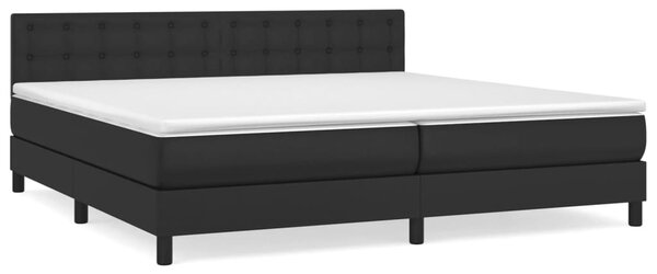 Krevet s oprugama i madracem crni 200x200 cm od umjetne kože - Crna / 200 x 200 cm