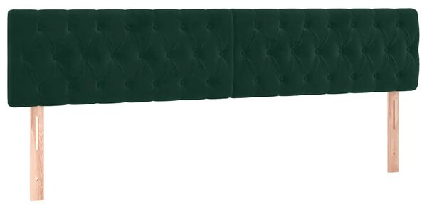 Krevet s oprugama i madracem tamnozeleni 180x200 cm baršunasti - Zelena / 180 x 200 cm