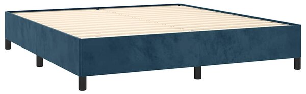 Krevet s oprugama i madracem tamnoplavi 160x200 cm baršunasti - Plava / 160 x 200 cm