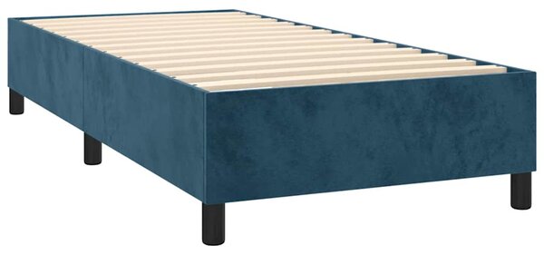 Box spring krevet s madracem tamnoplavi 100x200 cm baršunasti - Plava / 100 x 200 cm