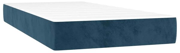 Box spring krevet s madracem tamnoplavi 100x200 cm baršunasti - Plava / 100 x 200 cm