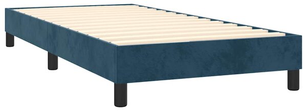Box spring krevet s madracem tamnoplavi 90x190 cm baršunasti - Plava / 90 x 190 cm