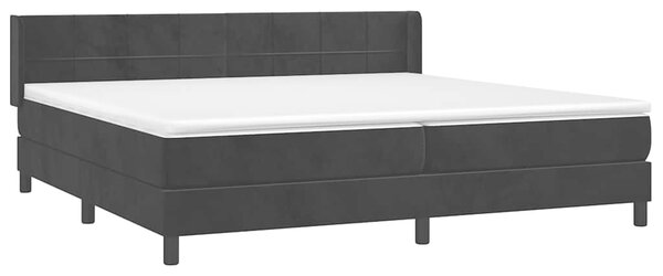 Krevet s oprugama i madracem crni 200x200 cm baršunasti - Crna / 200 x 200 cm