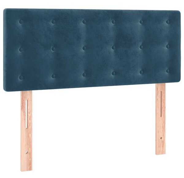 Box spring krevet s madracem tamnoplavi 90x190 cm baršunasti - Plava / 90 x 190 cm